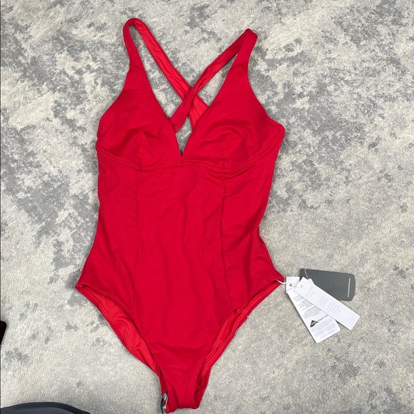 NWT Skin The Devon Cutout Swimsuit In Red One Piece Sz S - Picture 2 of 10
